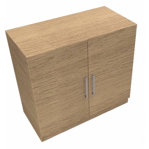CLASSIC 2 Door Stationery Cupboard 740mm high x 800mm wide x 400mm deep, lockable supplied with 2 keys - Chester Oak