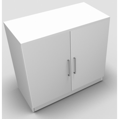 CLASSIC 2 Door Stationery Cupboard 740mm high x 800mm wide x 400mm deep, lockable supplied with 2 keys - White