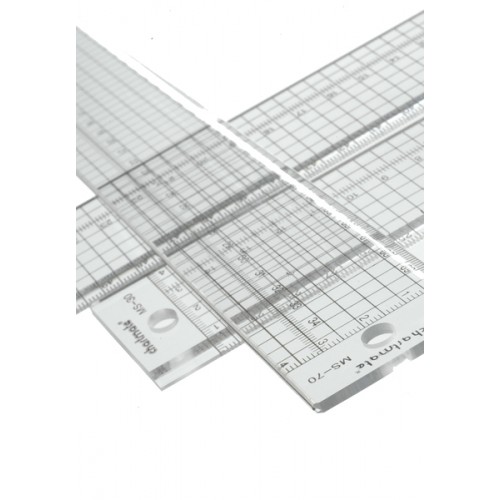 Chartmate Rule Acrylic with Stainless Steel Cutting Edge (B.CR.600) with Handle 600mm
