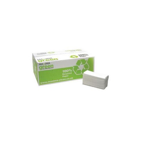 Maxima Green 2Ply C Fold Hand Towel White (Pack 15)