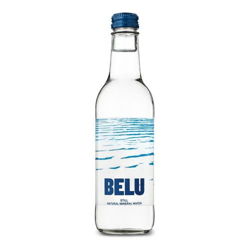 Belu Still Water Glass Bottle 330ml Pack 24 Blue Top