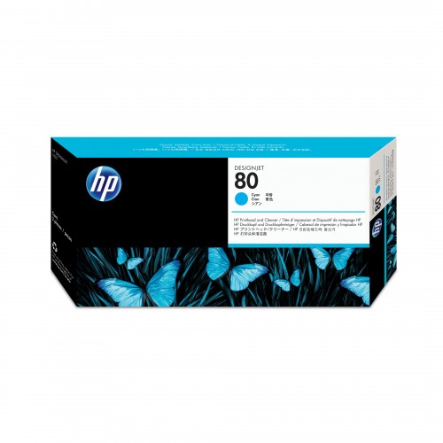 HP No. 80 Ink Printhead and Cleaner - Cyan - 400ml