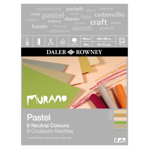 Daler Murano Pastel Neutral Colour Paper Pad 16x12 (438031612) 160gsm 30s