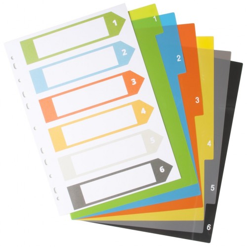 Eco Eco A4 Set 6 50% Recycled Index File Dividers