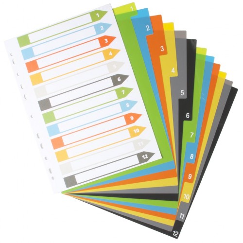 Eco Eco 4 Set 12 50% Recycled Index File Dividers