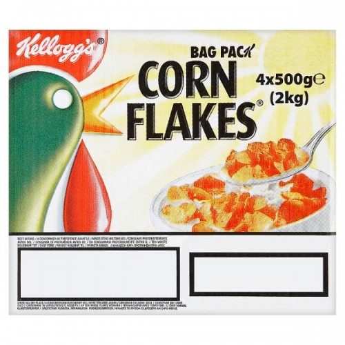 Kelloggs Corn Flakes Bag Pack 4 x 500g Case of 4