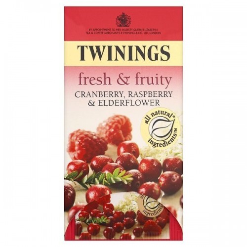 Twinings Fresh & Fruity Cranberry, Raspberry & Elderflower 20 Teabags 40g Case of 12
