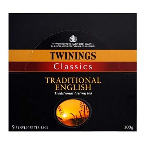 Twinings Classics Traditional English 50 Envelope Tea Bags 100g Case of 6