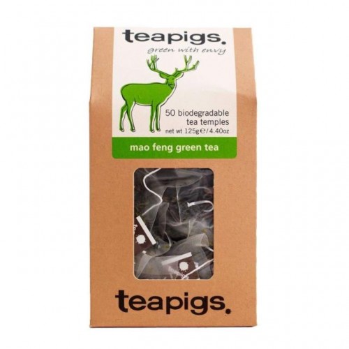 Teapigs Mao Feng Green Tea 50 Biodegradable Tea Temples 125g Pack 6