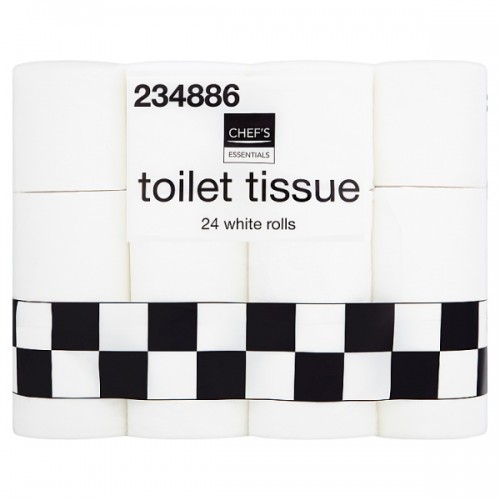 Chefs Essentials Toilet Tissue 24 White Rolls Pack 24
