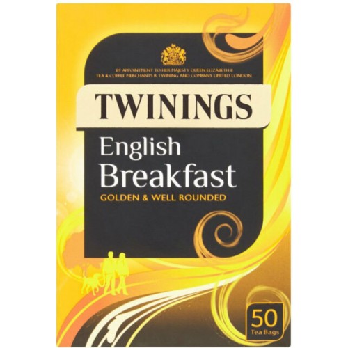 Twinings English Breakfast Envelope Tea Bag Pack of 50 Case of 4