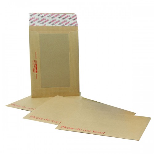Q-Connect Board-Back Envelope C4 115gsm Manilla Peel and Seal Pk 10 KF3523
