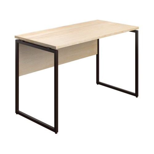 WFH Home Working Desk with Square Leg and Modesty - Oak / Dark Brown