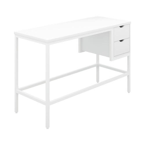 WFH Home Working Desk with 2 Drawers - White / White