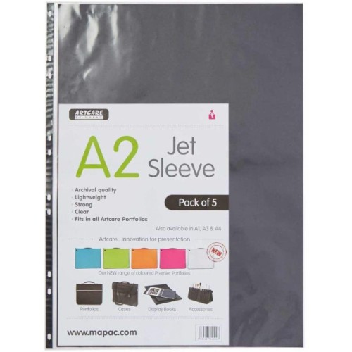 Mapac Artcare Jet sleeves for Portfolios A4 pack of 5