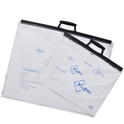 Mapac Project Bag A4 (11044003) H/Duty Clear Polythene + Clip Close Handles
