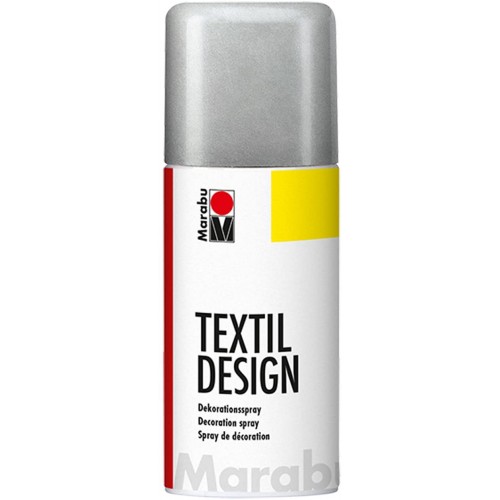 Marabu Textil Design Fabric Spraypaint Metallic Silver 150ml - Acrylic - Based