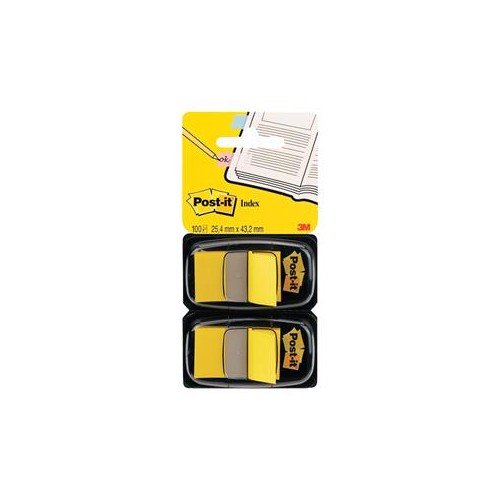 Post-It Index Dispenser Dual Pack Yellow 680-Y2EU PK100
