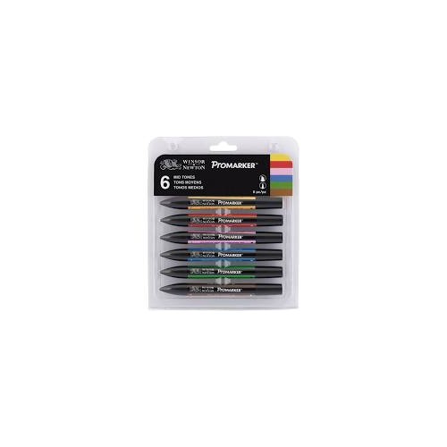 W&N Promarker 6 Mid Tones Set of 6 PMCSMID (28385)
