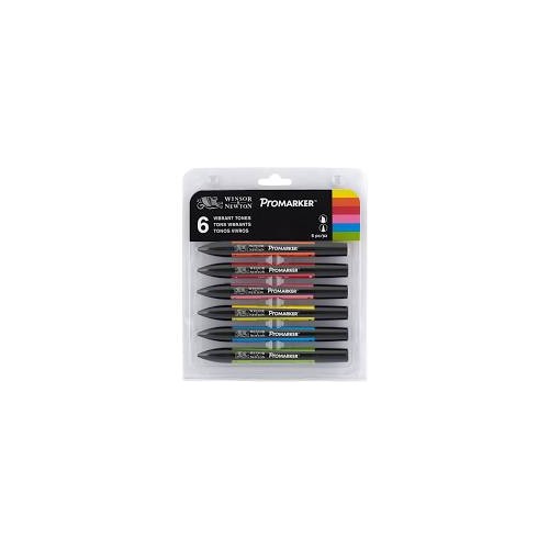 W&N Promarker 6 Vibrant Tones Set of 6 PMCSVIB (28383)