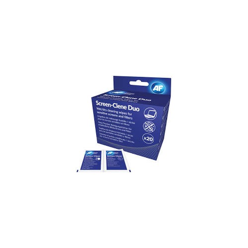 AF Screen-Clene Duo Wet/Dry Wipes ASCR020