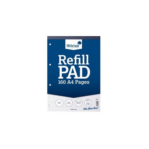 Silvine A4 Refill Pad 5mm Quadrille PK6