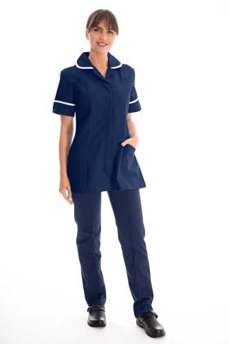Female Nursing Tunic Navy with White Trim Size 30” – 52”