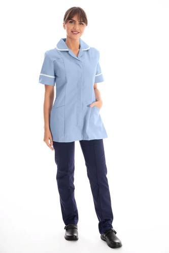 Female Nursing Tunic Hospital Blue with White Trim Size 30” – 52”