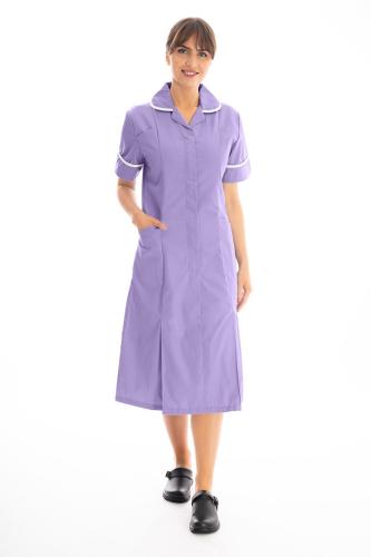 Female Nursing Dress Lilac with White Trim Size 30” – 52”
