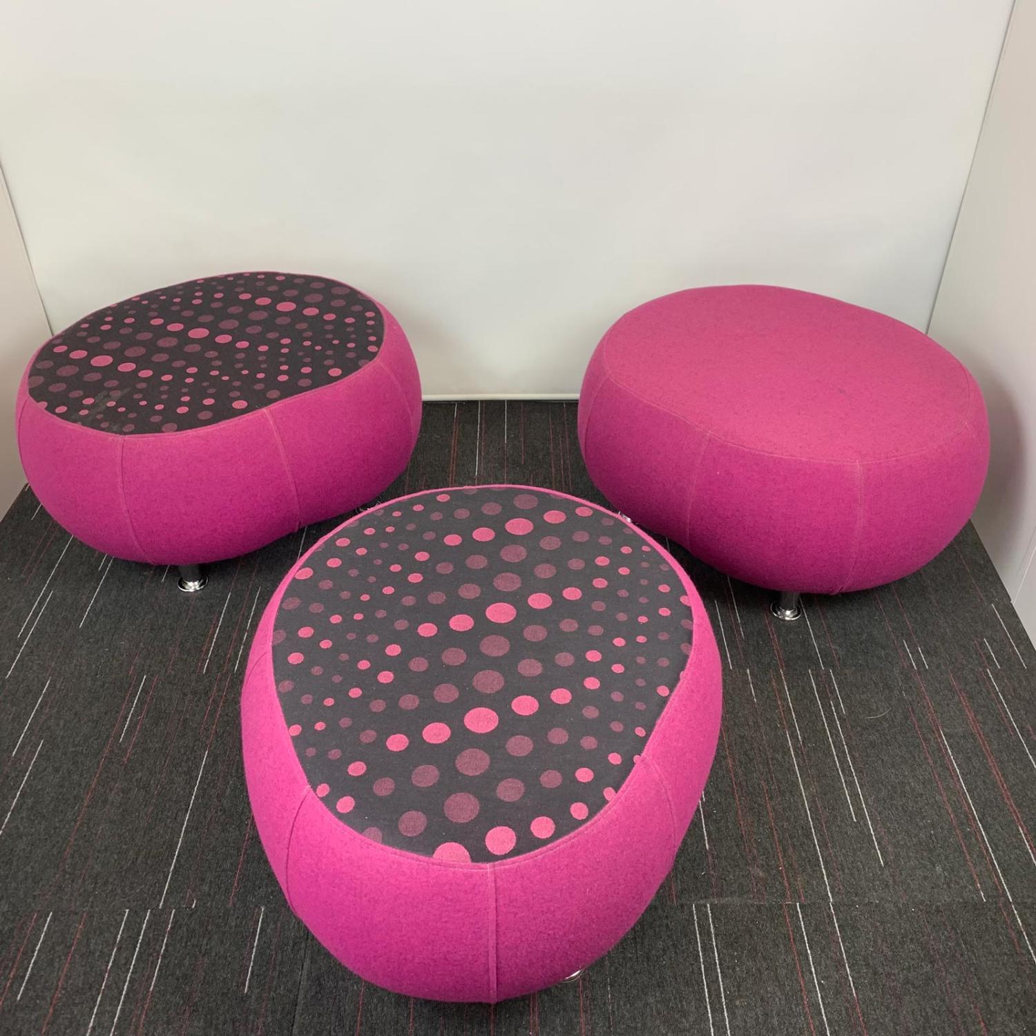 Second Hand Set of 3 Purple Mushroom Poufs