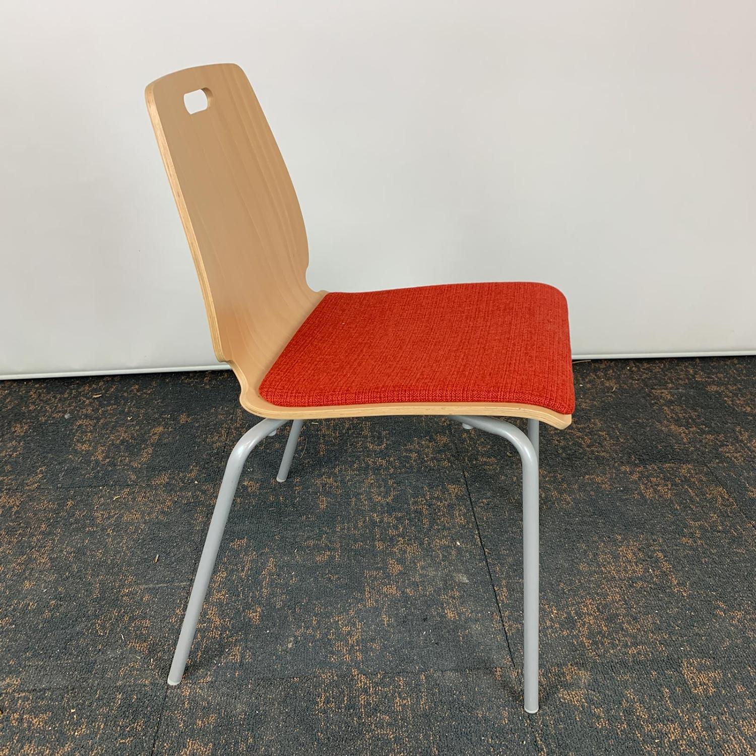 Second Hand Wood Back Red Seat Kinnarps Meeting / Reception Chair
