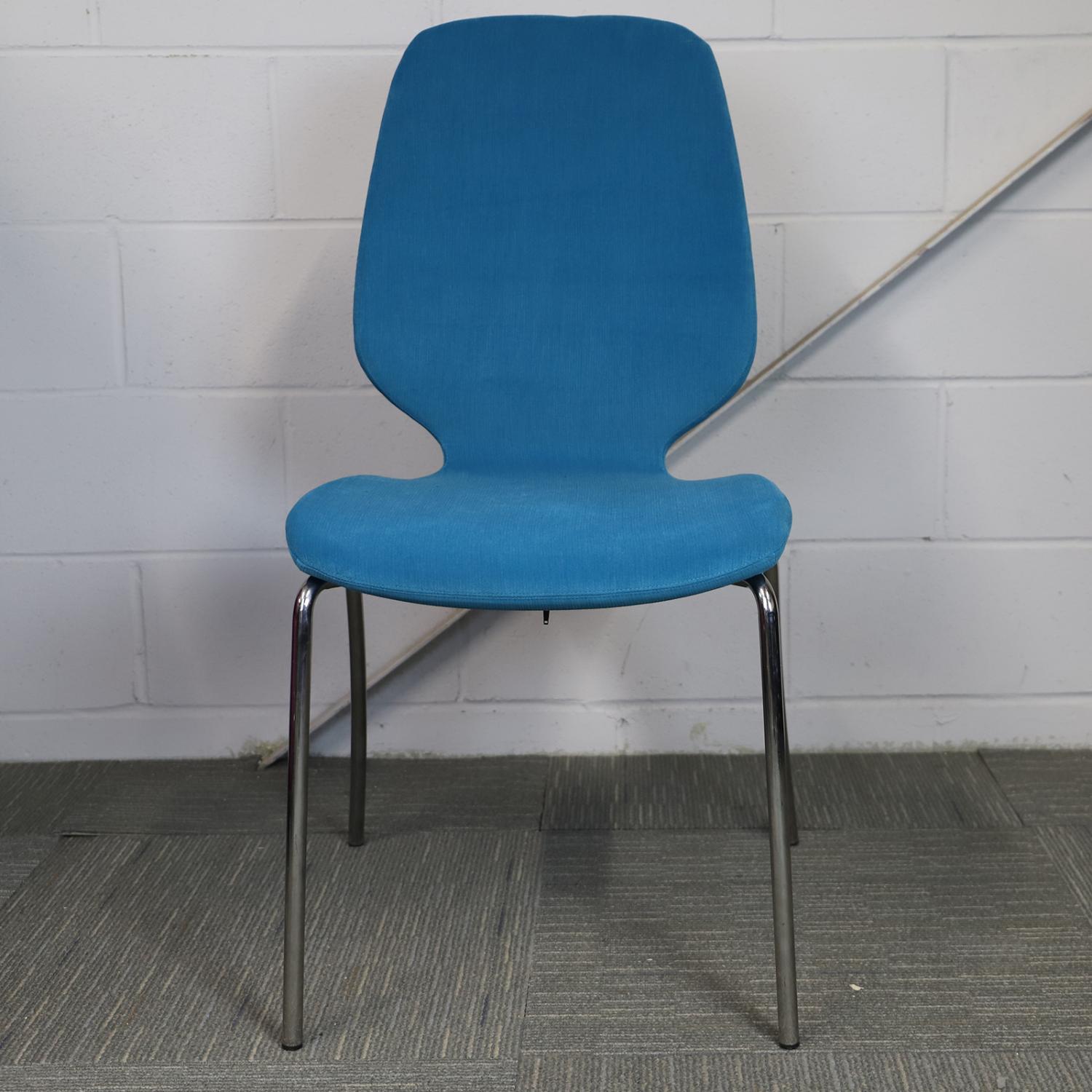 Second Hand Teal Meeting Chair with Chrome Legs