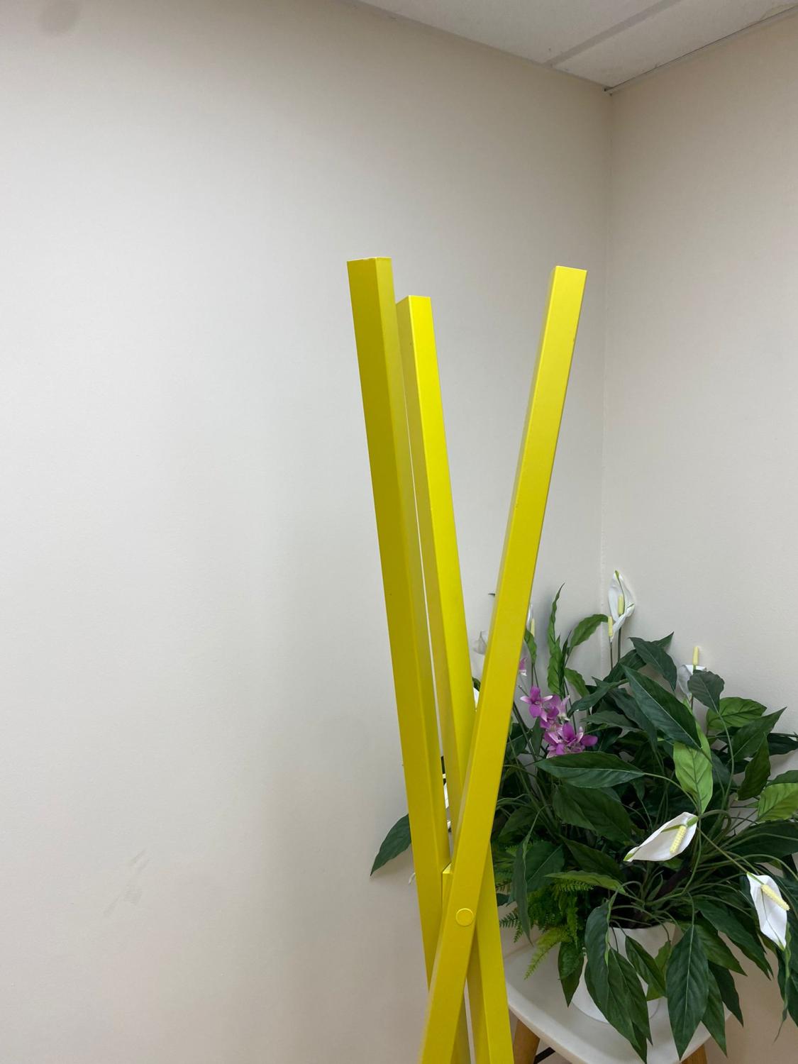 Second Hand Yellow Coat and Hat Stand Wooden