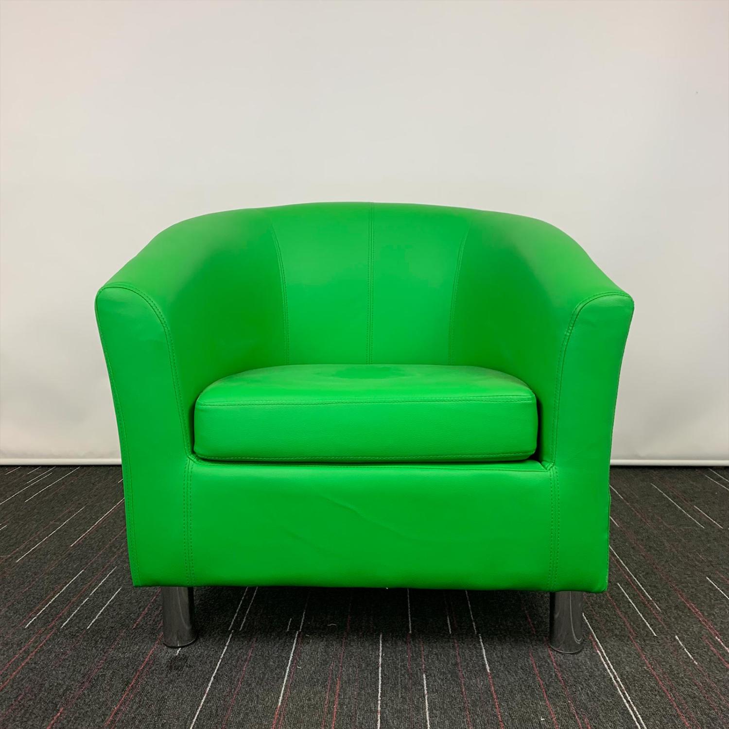 Second Hand Vinyl Green Reception Tub Chair