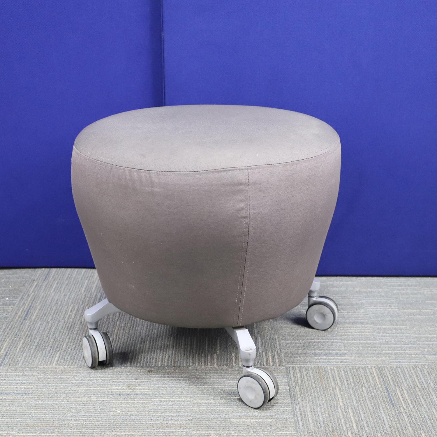 Second Hand Orangebox Dark Grey Pouf with Grey Legs and Wheels