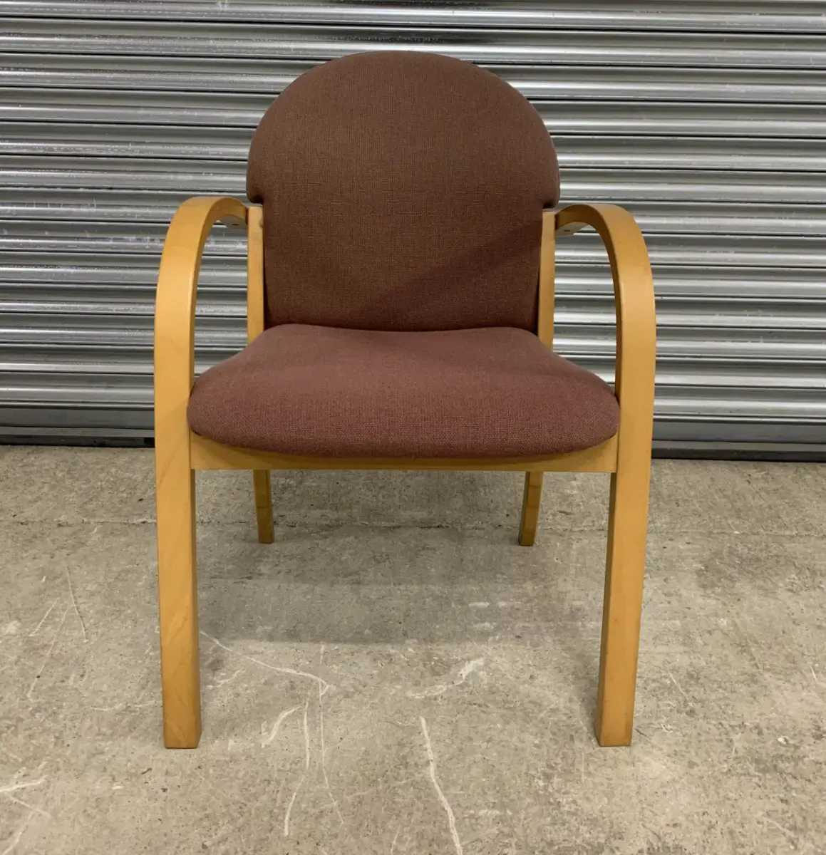 Second Hand Salmon Pink Meeting / Reception Chairs with Wooden Arms