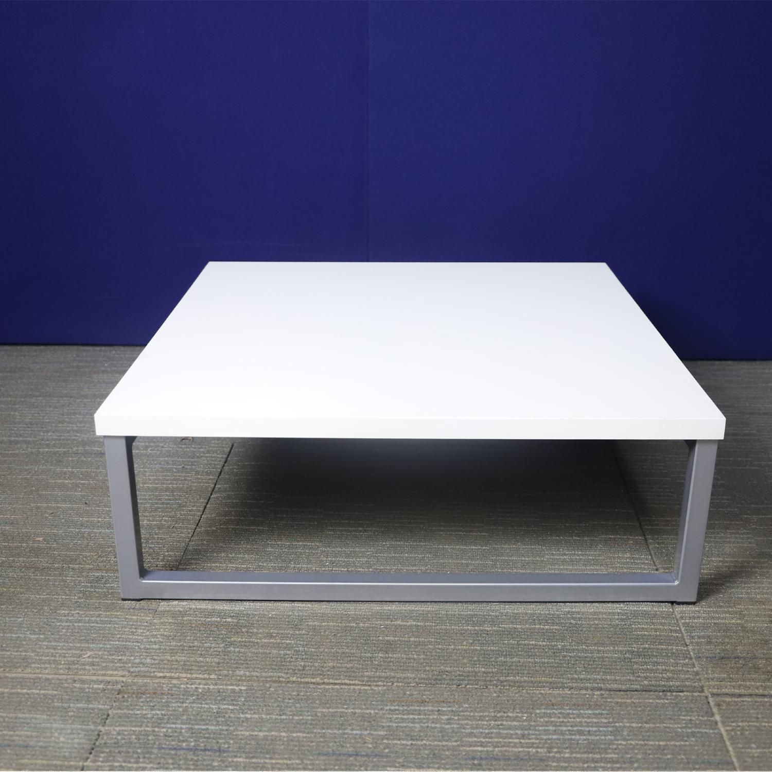 Second Hand White Coffee Table with Chrome Frame Legs