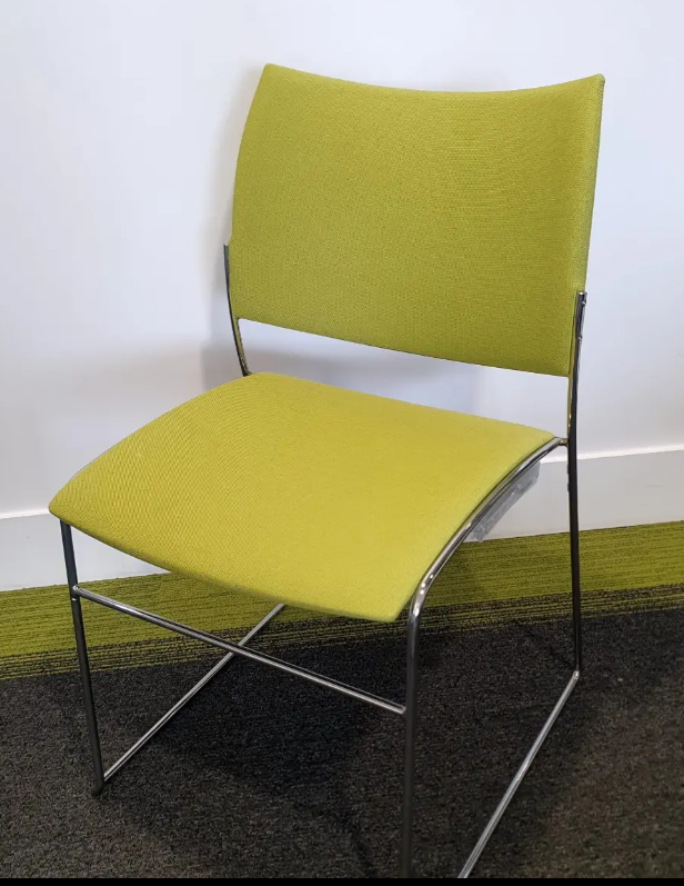 Second Hand Sled Based Green Casala Meeting Room Chairs