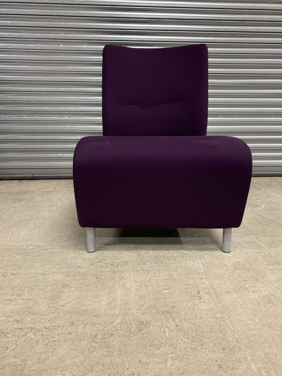 Second Hand Senator Purple Reception Chair with Grey Legs