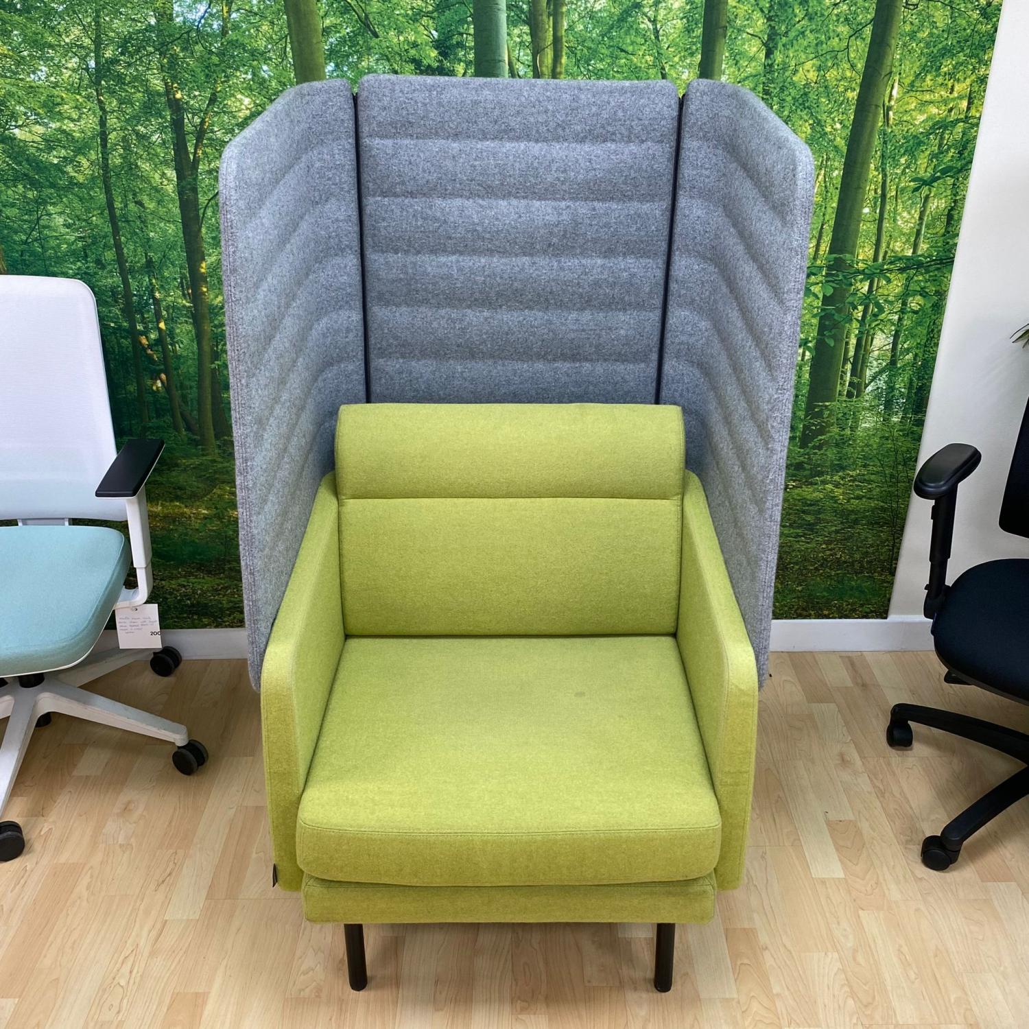 Second Hand Narbutas Single Person High Back Pod Seat with Frame Legs Lime & Grey