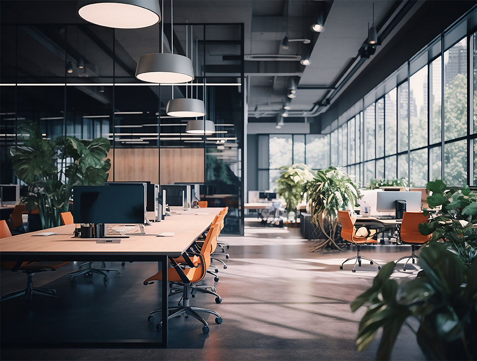 Contemporary Furnishings In a Hightech Office