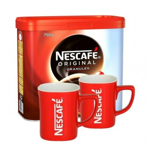 Nescafe Original x1 (750g) Tin with 2 Free Nescafe Original Mugs