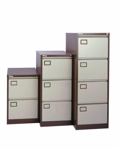 4 Drawer Lockable Filing Cabinet Coffee Cream