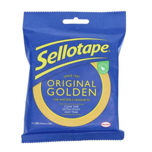 Sellotape 24mm x 50m Original Golden Tape (pack of 6)