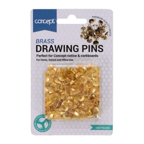 Brass Drawing Pins (pack of 100)