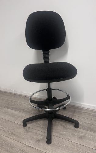 Beetham Tall Draughmans Chair With Footring Charcoal Fabric