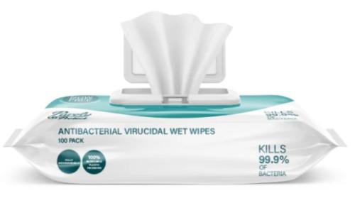 Hand and Surface Anti-Bacterial Wipes (pk100)