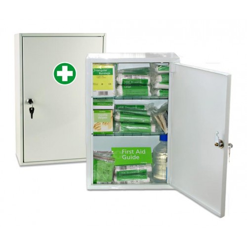 First Aid Cabinet (filled) 50 person HSE kit inside