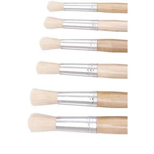 Hog Bristle Round Tip size 10 Short Handle Brushes 10pk