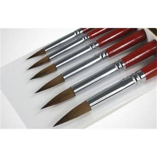 Red Synthetic Round Sable Brushes Size 8 (10pk)